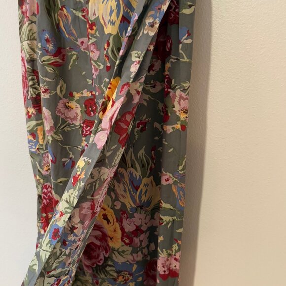 Ruff Hewn Cotton Tropical Floral Set Button Down Blouse AND Wrap Skirt Size L/16 - Picture 10 of 14